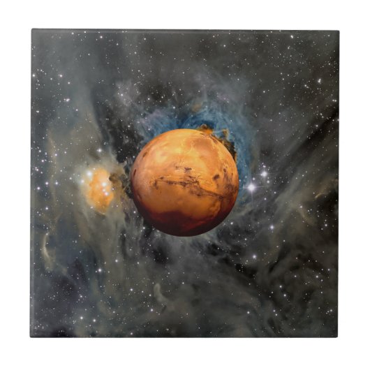 Mars Roter Planet Kinematischer Keramikfliese (Vorderseite)