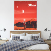 Mars Science Fiction Vintage Reiseplakat Leinwanddruck (Insitu (Schlafzimmer))