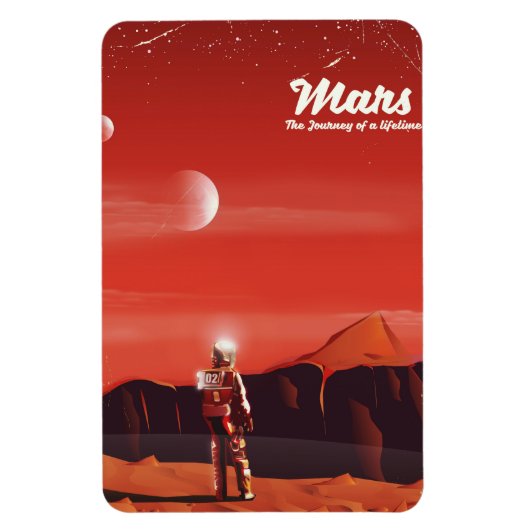 Mars Science Fiction Vintage Reiseplakat Magnet (Vertikal)