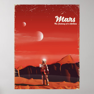Mars Science-Fiction-Vintage-Reiseposter Poster