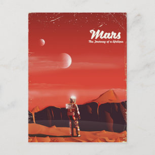 Mars Science-Fiction-Vintage-Reiseposter Postkarte