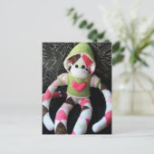 Mars Sock Monkey Post Card - Apfel Postkarte (Stehend Vorderseite)
