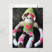 Mars Sock Monkey Post Card - Apfel Postkarte (Vorne/Hinten)