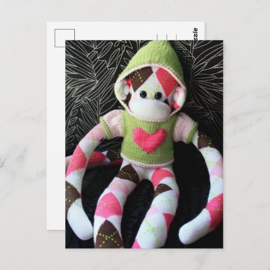 Mars Sock Monkey Post Card - Apfel Postkarte (Vorne/Hinten)