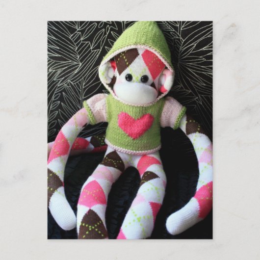 Mars Sock Monkey Post Card - Apfel Postkarte (Vorderseite)