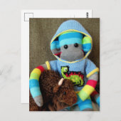 Mars Sock Monkey Post Card - Jed Postkarte (Vorne/Hinten)