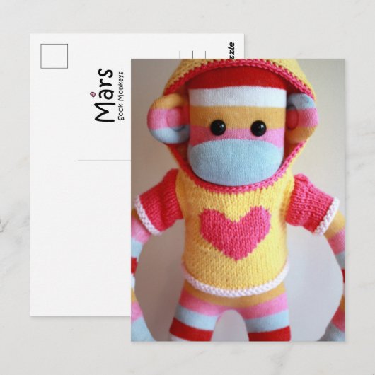 Mars Sock Monkey Post Card - Samantha Postkarte (Vorne/Hinten)