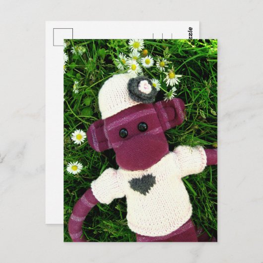 Mars Sock Monkey Post Card - Stella Postkarte (Vorne/Hinten)