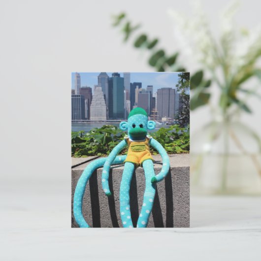 Mars Sock Monkey Post Card - Stuart Postkarte (Stehend Vorderseite)