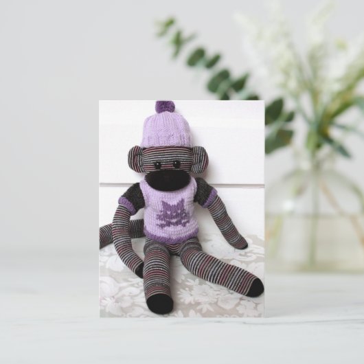 Mars Sock Monkey Post Card - Vivi Postkarte (Stehend Vorderseite)