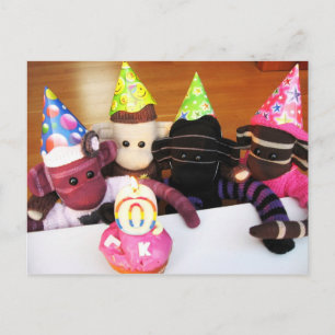 Mars Socken Monkey Post Card - Geburtstag Postkarte