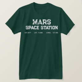 Mars Space Station Vintage Logo - Retro Sci-Fi Ast T-Shirt