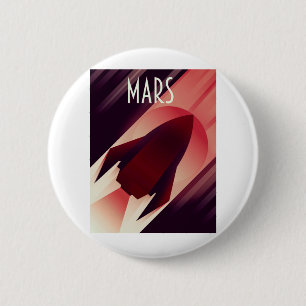 Mars Starship Art Deco Art Collection Button