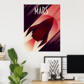 Mars Starship Art Deco Art Collection Poster (Heimbüro)