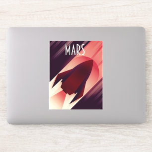 Mars Starship Art Deco Weltraumkunst Aufkleber