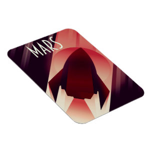 Mars Starship Art Deco Weltraumkunst Magnet