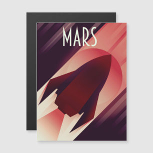 Mars Starship Art Deco Weltraumkunst Magnetkarte