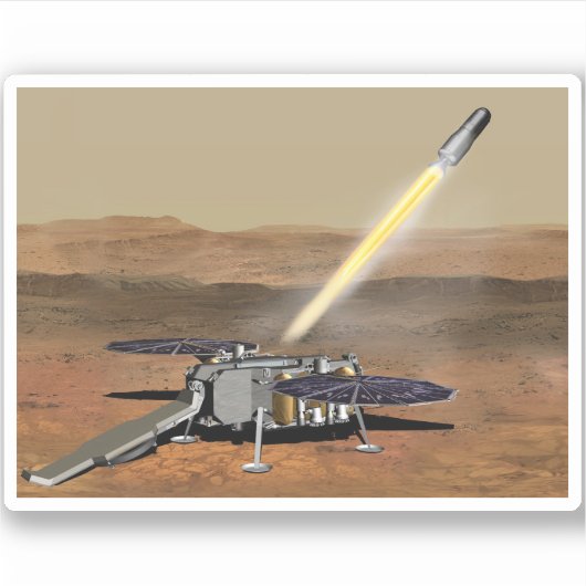 Mars starten aus den Mars. Aufkleber (Vorderseite)