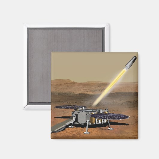 Mars starten aus den Mars. Magnet (Vorderseite/Rückseite)