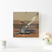 Mars starten aus den Mars. Quadratische Wanduhr (Zuhause)