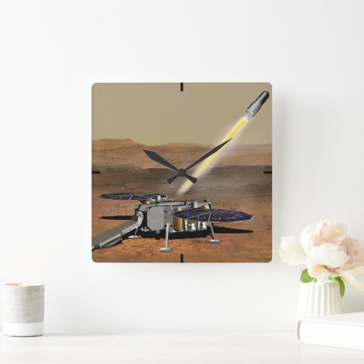 Mars starten aus den Mars. Quadratische Wanduhr (Zuhause)