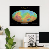 Mars Topographie (Spektrum) Poster (Heimbüro)