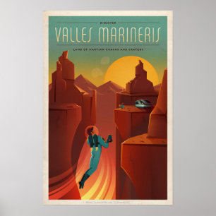 Mars-Tourismusposter für Valles Marineris Poster