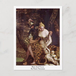 Mars und Venus von Paolo Veronese Postkarte
