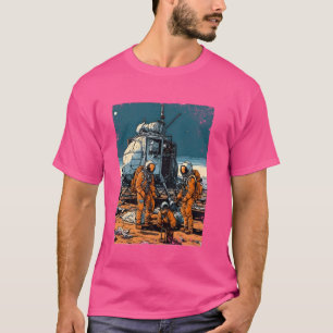 Mars Unfall Funny Astronaut Weltraum kosmisches Ab T-Shirt