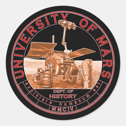 Mars University of Red Orange Logo Runder Aufkleber (Vorderseite)