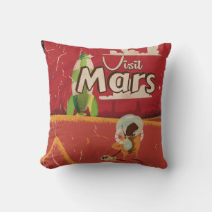 Mars Vintage Reiseplakat Kissen