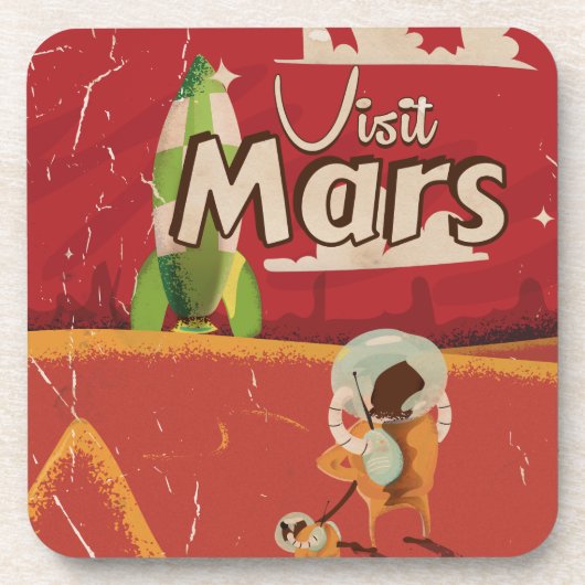 Mars Vintage Travel Poster Untersetzer (Vorderseite)