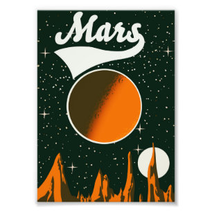 Mars Vintage Weltraumkunst Fotodruck