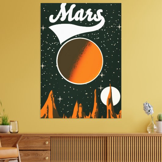 Mars Vintage Weltraumkunst Leinwanddruck (Insitu (Wohnzimmer))