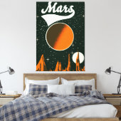 Mars Vintage Weltraumkunst Leinwanddruck (Insitu (Schlafzimmer))