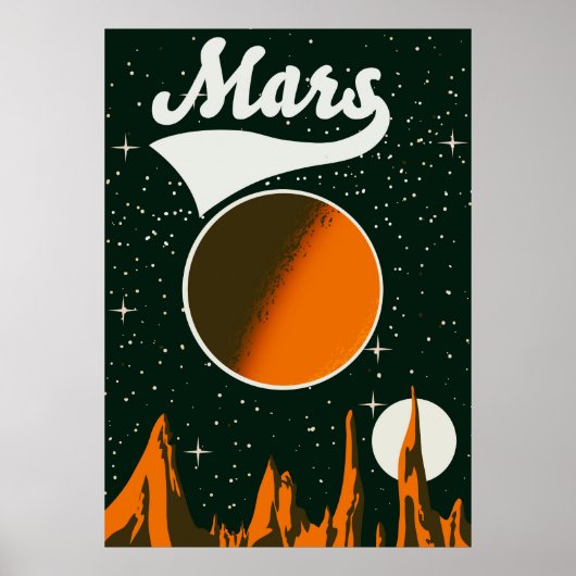 Mars Vintage Weltraumkunst Poster (Vorne)