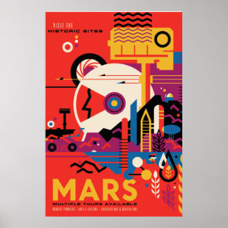 Mars Vintages Plakat für Raumfahrt