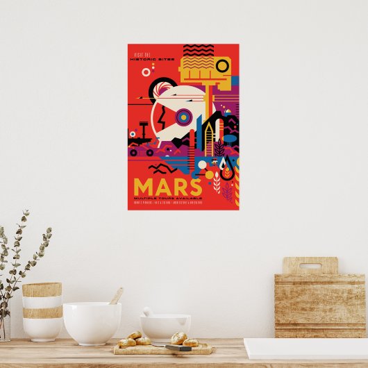 Mars Vintages Reiseplakat Poster (Küche)