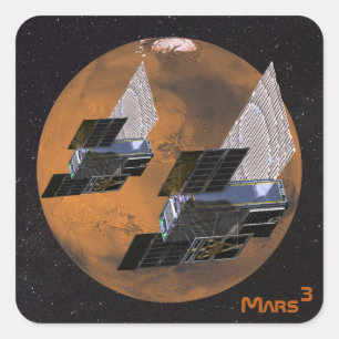 Mars von MarCO CubeSats kubiert Quadratischer Aufkleber