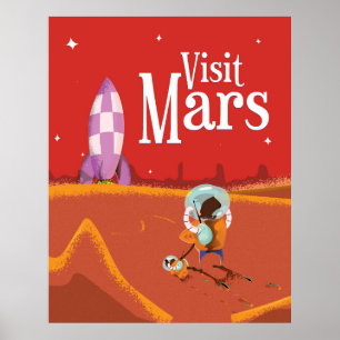 Mars Voyage Vintage Reiseplakat Poster