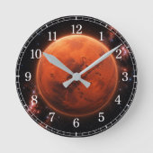 Mars Wall Clock — Space-Inspired Design Runde Wanduhr (Vorderseite)