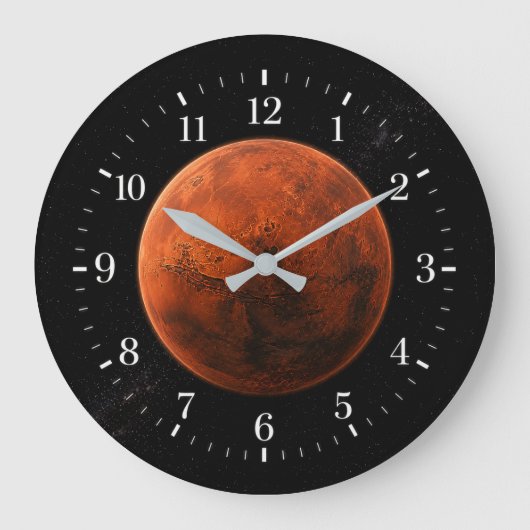 Mars Watch 2026 Version Große Wanduhr (Vorderseite)