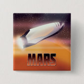 Mars Weltraumplakat Button (Vorderseite)