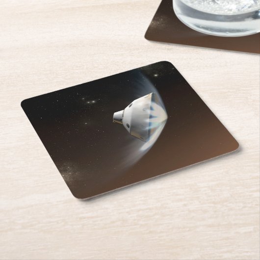 Mars Wissenschaftslabor Aeroshell Kapsel 2 Rechteckiger Pappuntersetzer (angewinkelt)