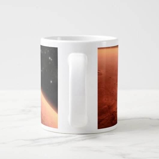 Mars Wissenschaftslabor nähernde Mars. Jumbo-Tasse (Rückseite)
