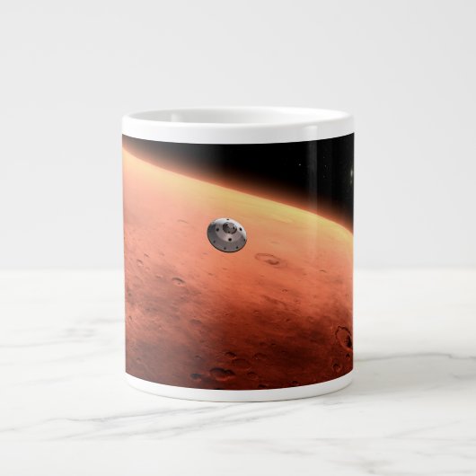 Mars Wissenschaftslabor nähernde Mars. Jumbo-Tasse (Vorderseite)