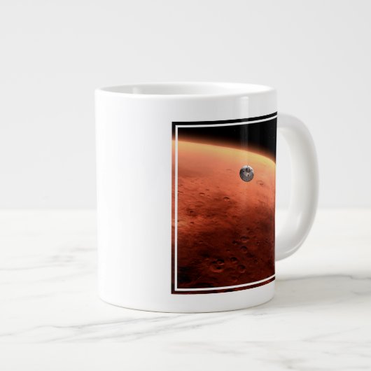 Mars Wissenschaftslabor nähernde Mars. Jumbo-Tasse (Vorderseite Rechts)