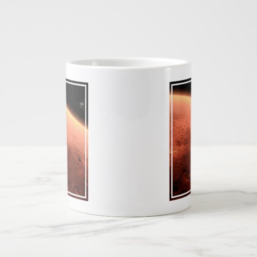 Mars Wissenschaftslabor nähernde Mars. Jumbo-Tasse (Vorderseite)