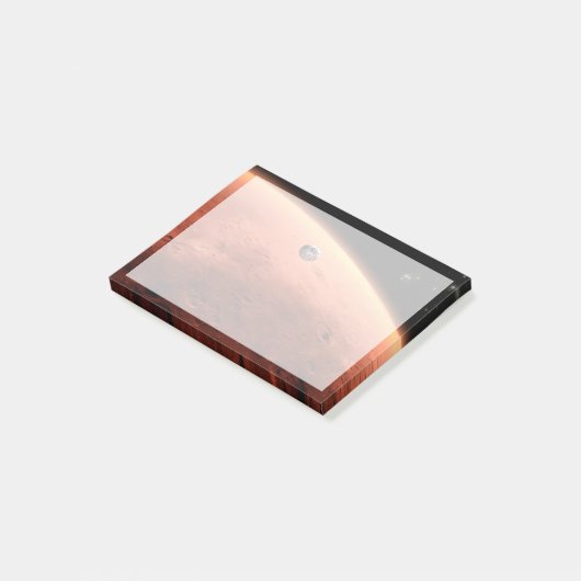 Mars Wissenschaftslabor nähernde Mars. Post-it Klebezettel (angewinkelt)