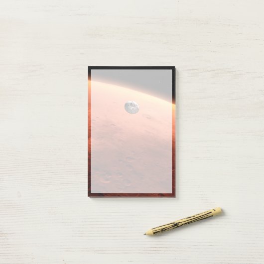 Mars Wissenschaftslabor nähernde Mars. Post-it Klebezettel (Auf Schreibtisch)